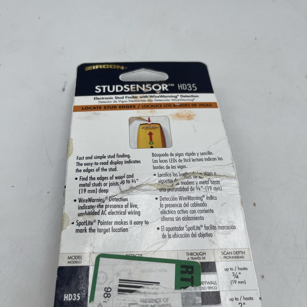 Zircon Stud Sensor HD35 Stud Finder Carpentry Tool