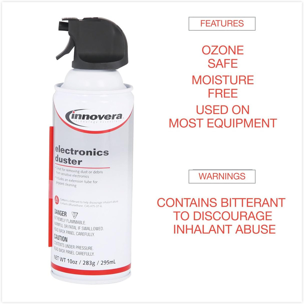Compressed Air Duster Cleaner, 10 Oz Can, 6/Pack