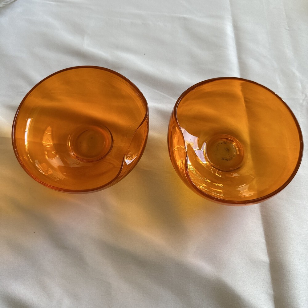 orange glass ashtray vintage
