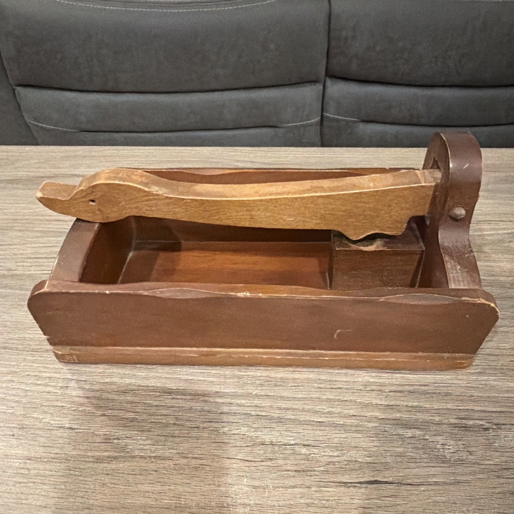 Vintage Wooden Nutcracker and Nut Bowl