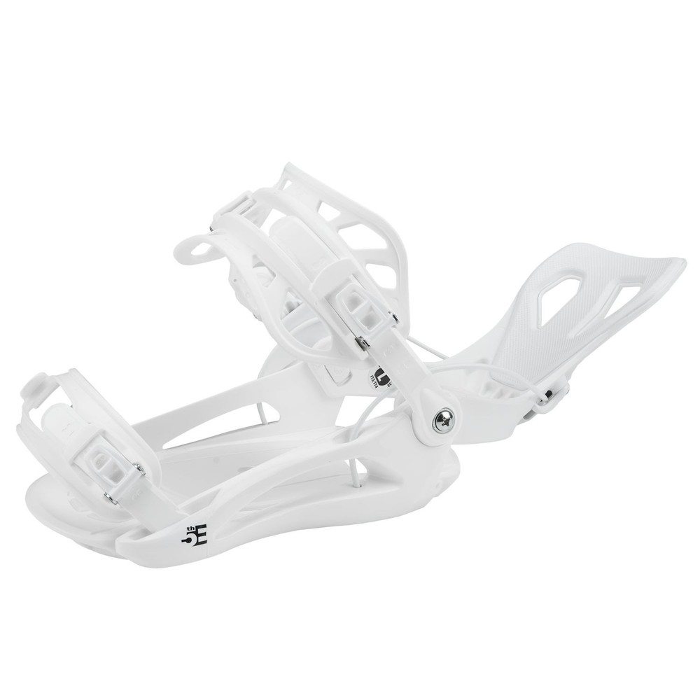 5th Element Flash Snowboard Bindings Unisex Small White (US 4-6) Easy Entry