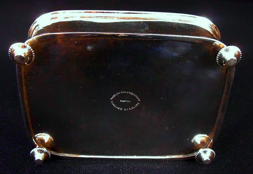 A solid silver sardine serving receptacle, with cast silver fish, Boston, Mass c