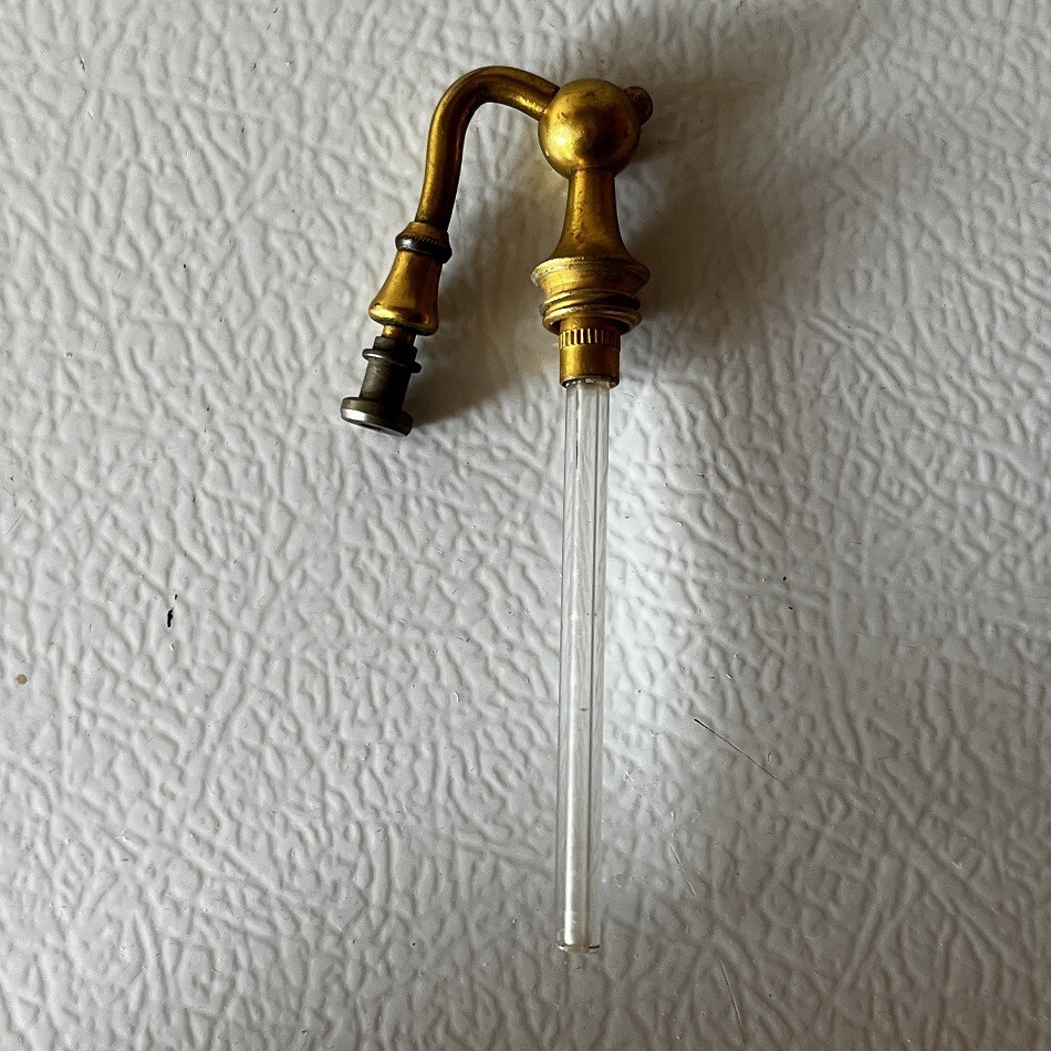 ANTIQUE VASELINE URANIUM GLASS PERFUME ATOMIZER BOTTLE