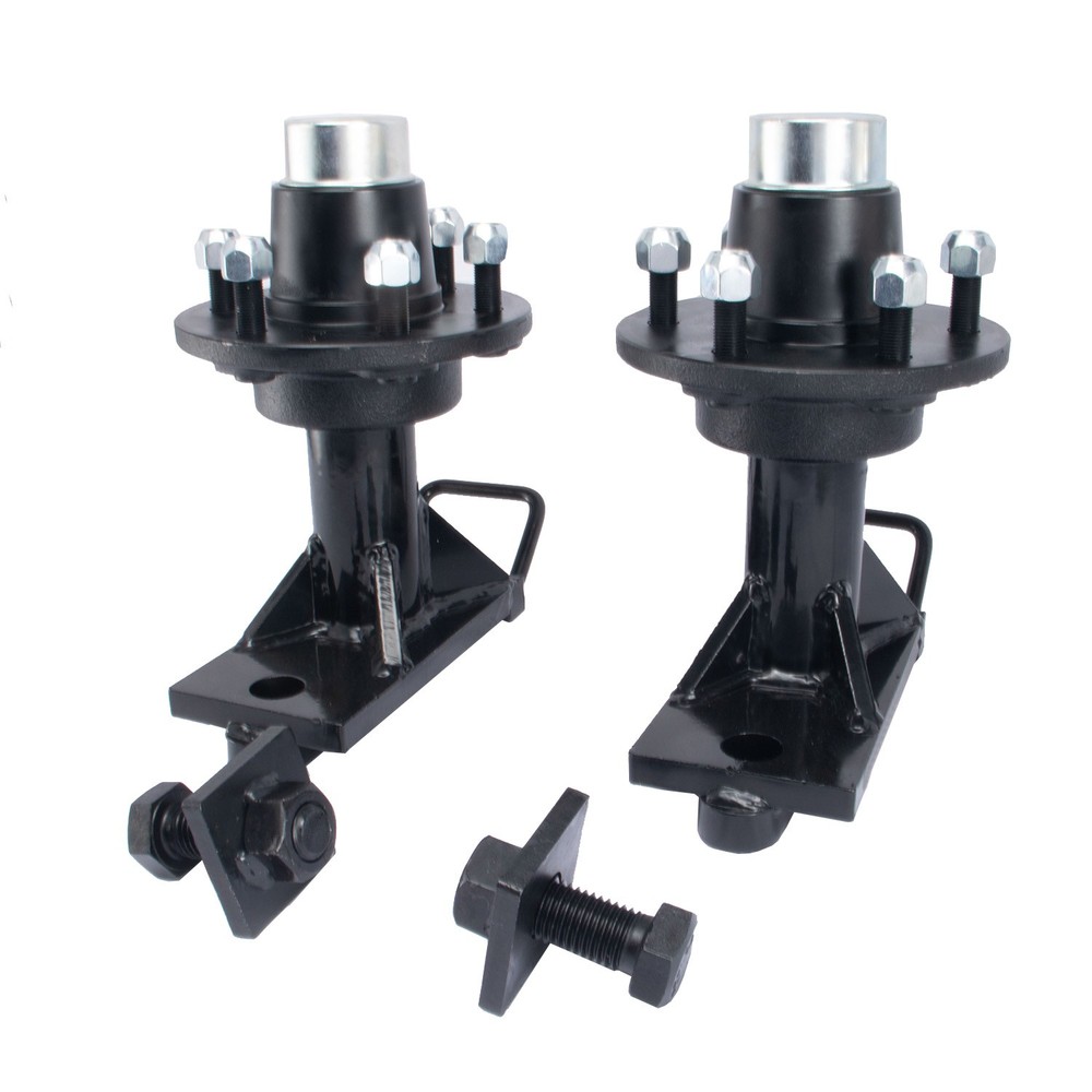 2pc Shipping Container Wheels 6x5.5 Lug Bolt-On Spindle Kit w/ Handle