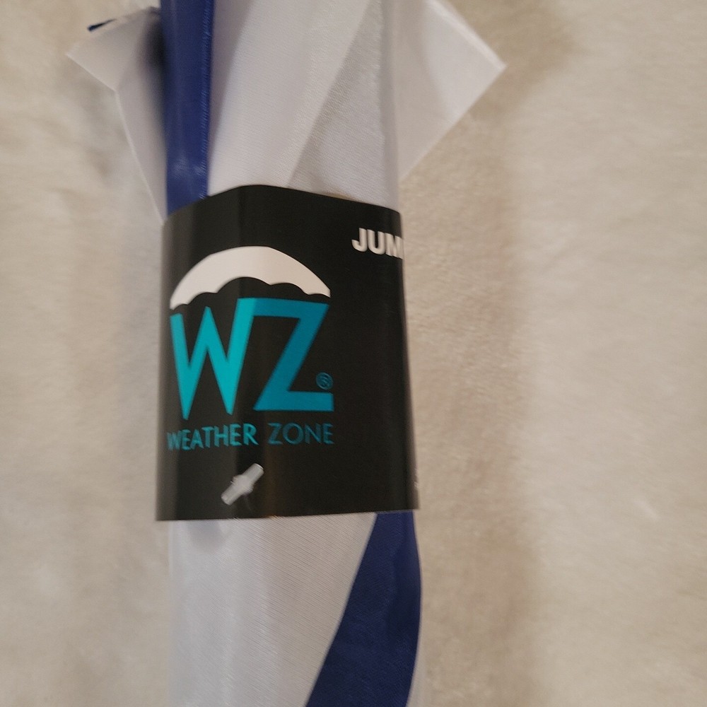 WEATHER ZONE MS-56-D Golf Umbrella, Polyester FabricBlue And White