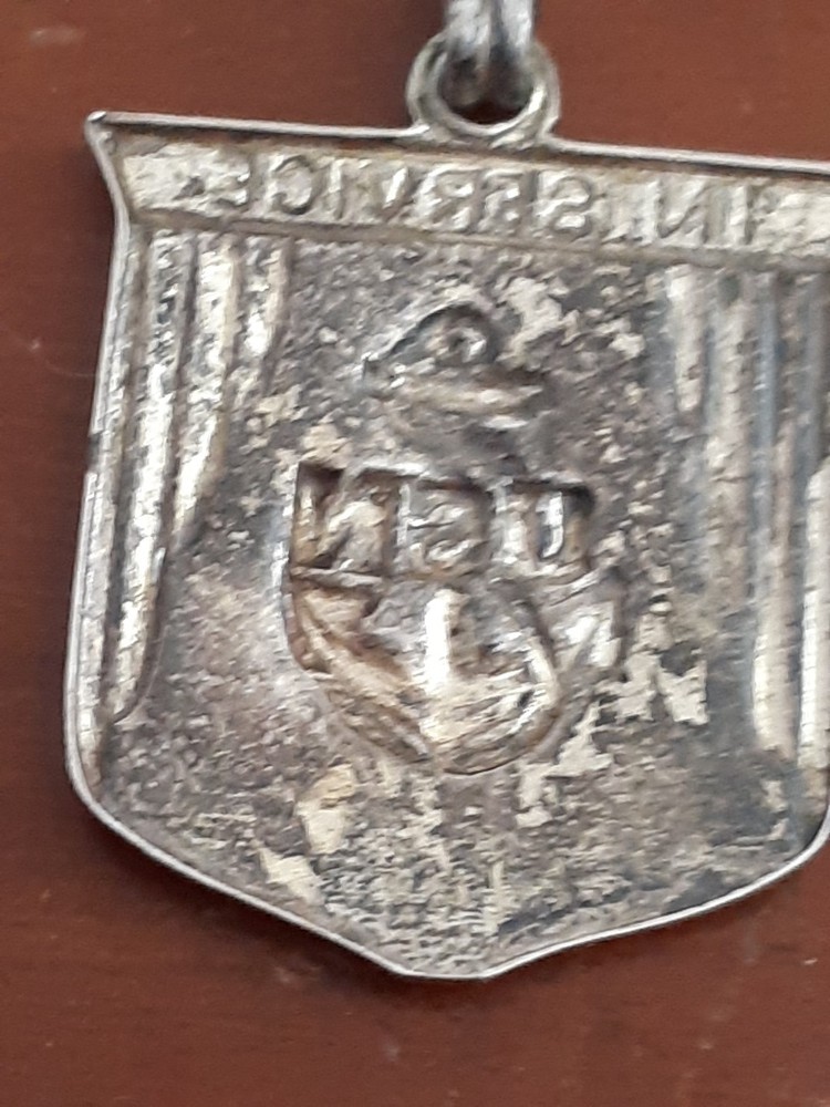 Vintage Sterling Silver USN In Service Navy Dangle Shield