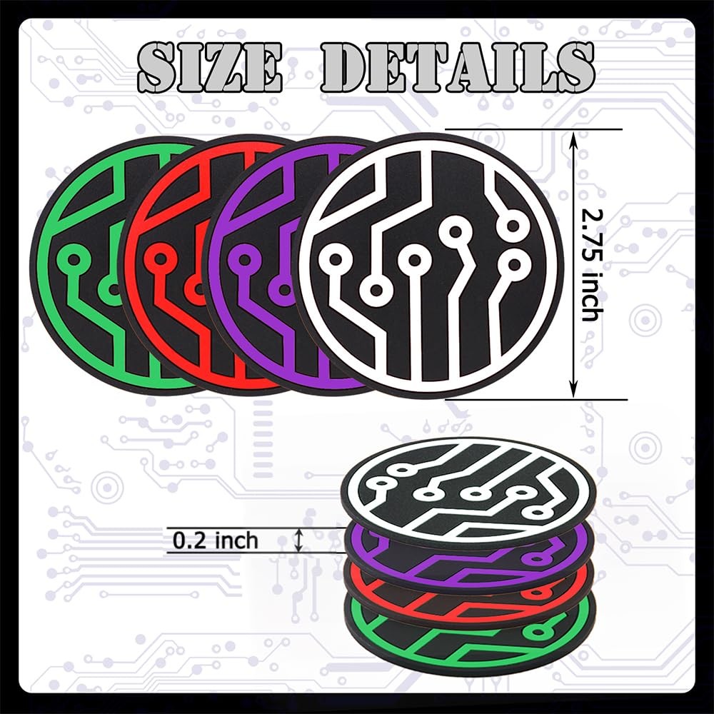 Car Cup Coasters 2 Pack, 2.75 Inch Soft Rubber Pad, Universal Auto White