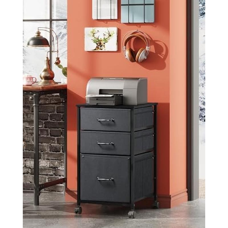 Mobile File Cabinet Rolling Printer Stand W/ 3 Drawers Office Storage Solution