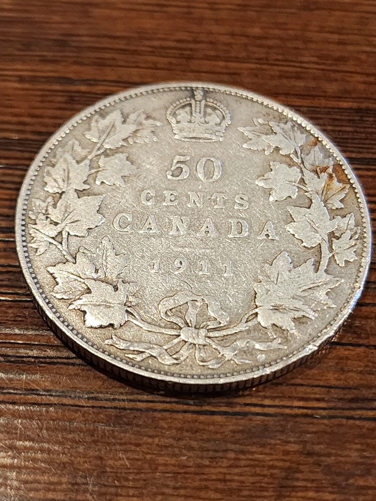 1911 Canada 50 Cents Silver Coin