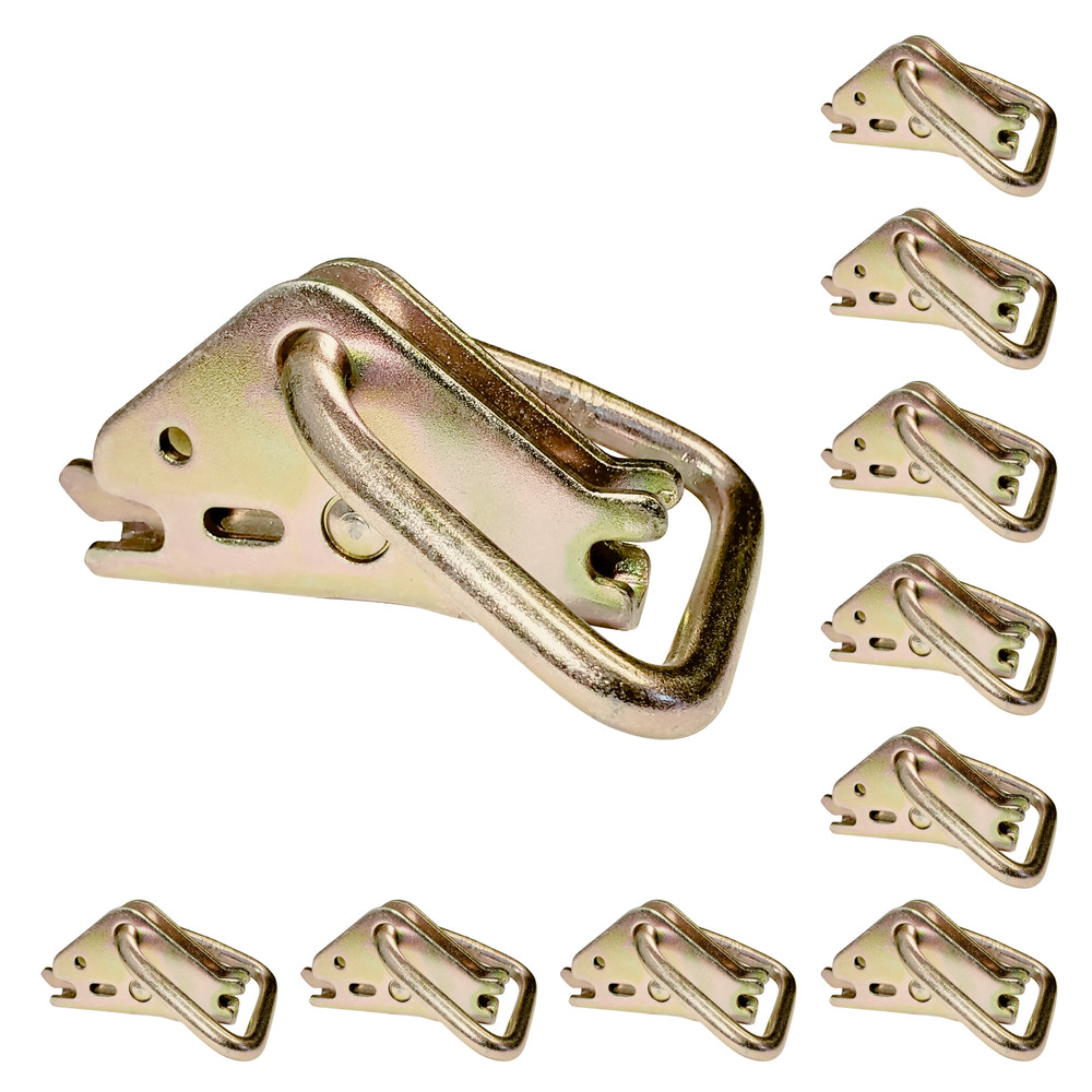 10 Pack E Track 2" D Ring Tie Down Fitting for Enclosed Trailer Tie Down Strap