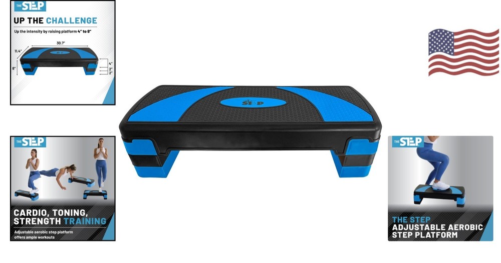 Compact Aerobic Step & Risers Set - 3 Adjustable Heights for Versatile Workouts