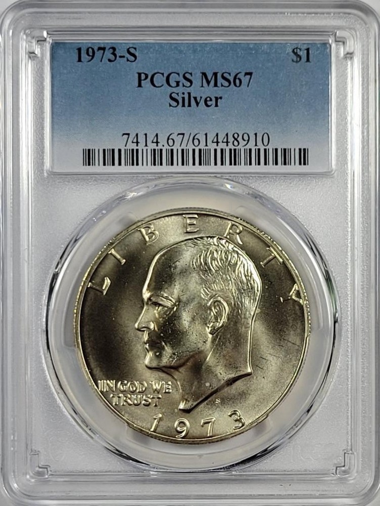 1973 - S  Silver Eisenhower Dollar -  PCGS  MS67