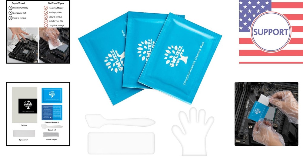 Large Cleaning Wipes Kit for Efficient CPU, GPU & Heatsink Thermal Application