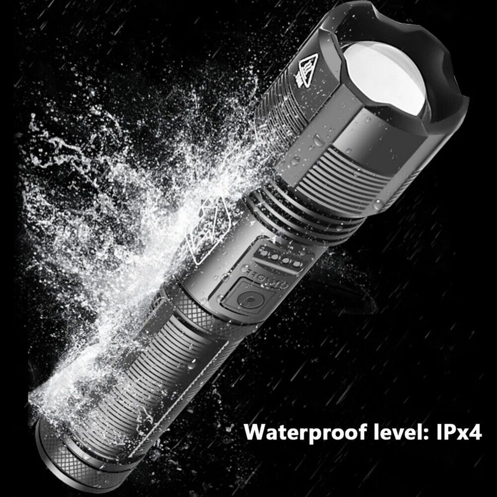 Super Bright LED Flashlight Tactical Rechargeable Work Lights Waterproof