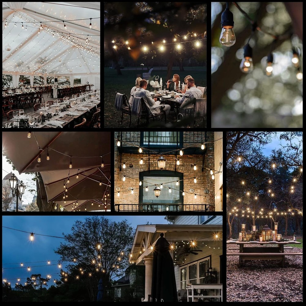 24-Pack String Light Bulbs, S14 Outdoor Waterproof Replacement Bulb, E26 Base