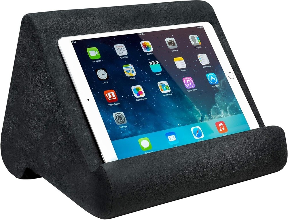 Ontel Pillow Pad Ultra Multi-Angle Soft Tablet Stand, Dark Grey