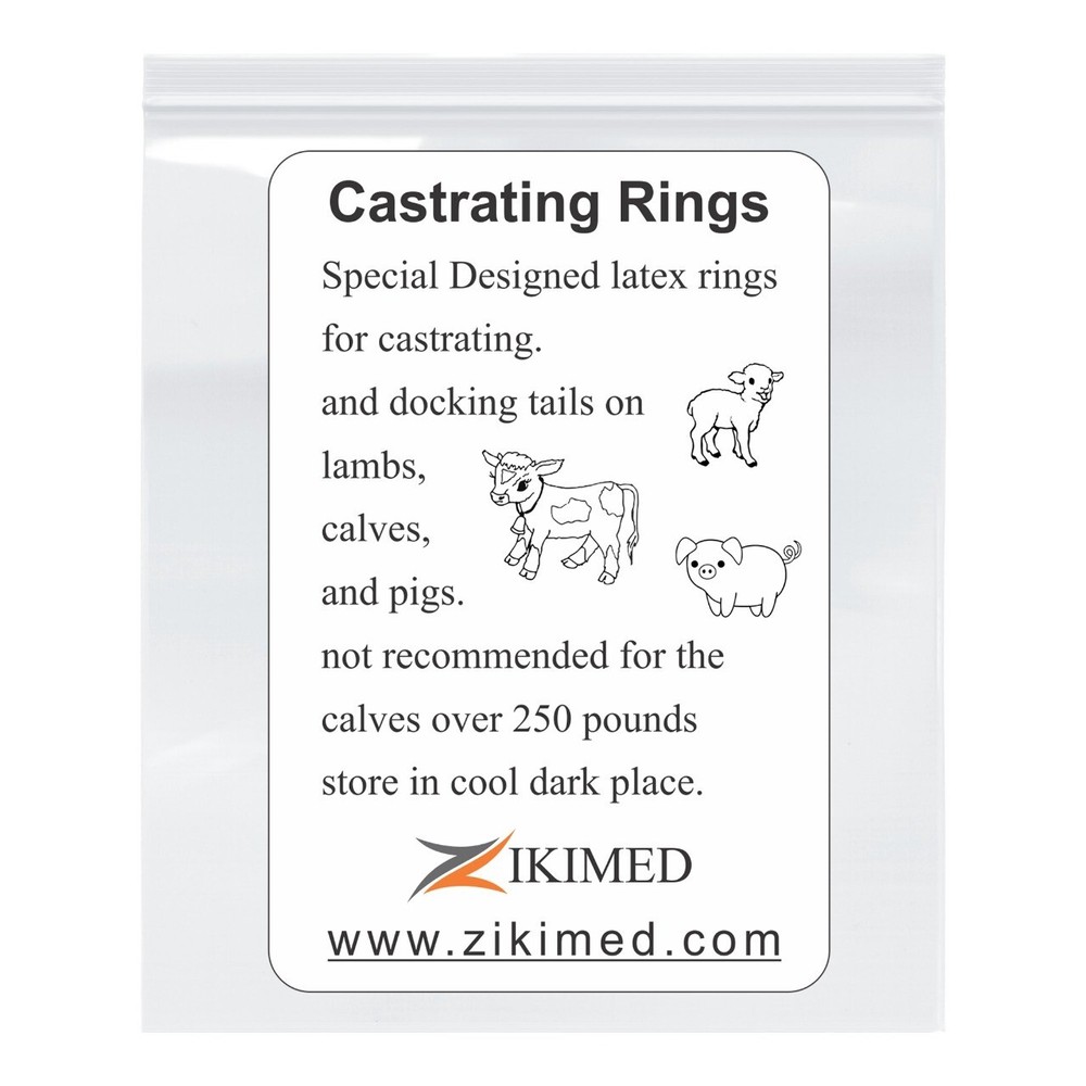 Elastic Bands for Elastrator Castration or Tail Docker 100 in Pack Only