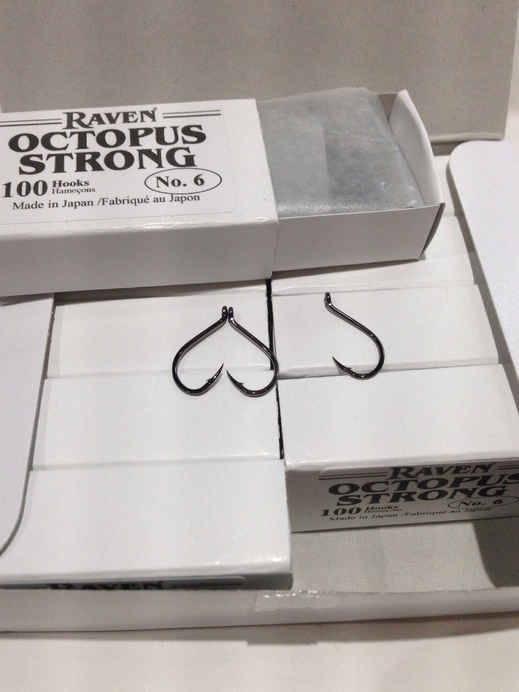 Raven Octopus Hooks, Size 6,  100 Ct Box