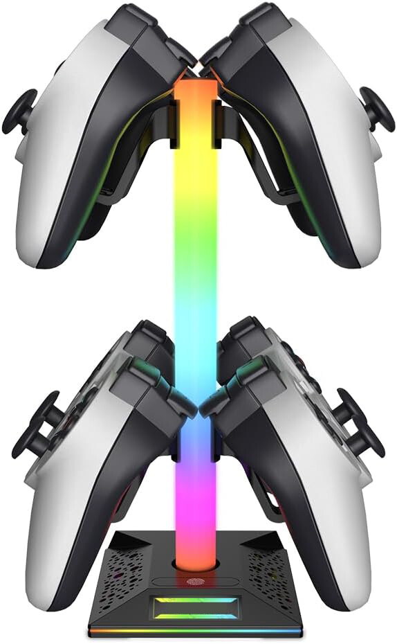 RGB Gaming Controller Holder, Headphone Stand With 2 USB Charging and 1 Type-C