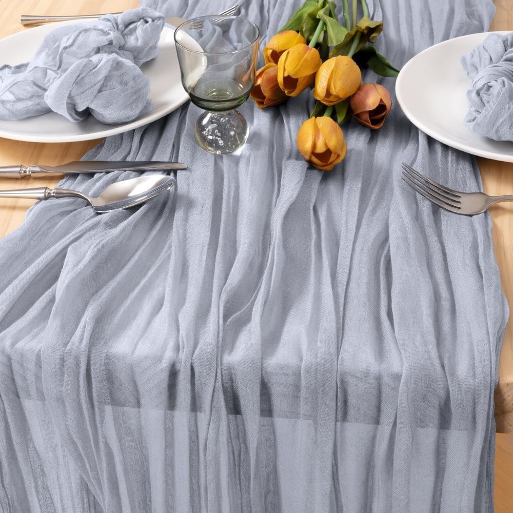 Grey Table Runner Cheesecloth Table Runner 10ft Sheer Rustic Gauze Cheese Clo...