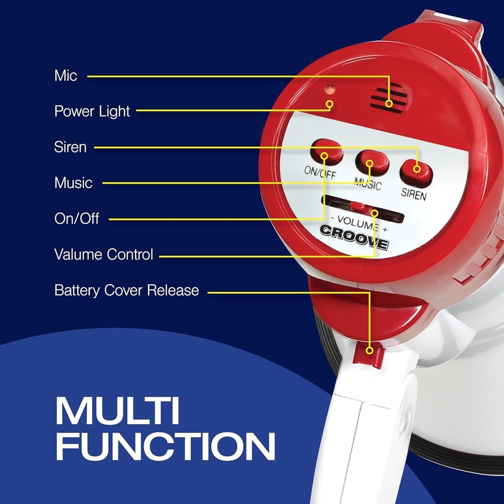 Compact 30 Watt Megaphone with Carrying Strap