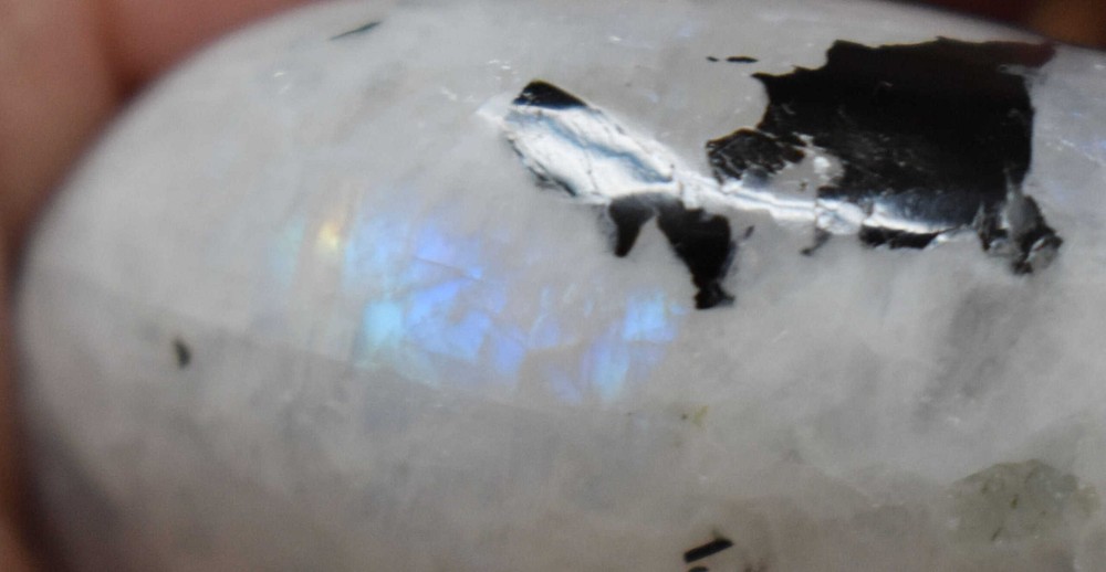 Rainbow Moonstone Palm Stone #11