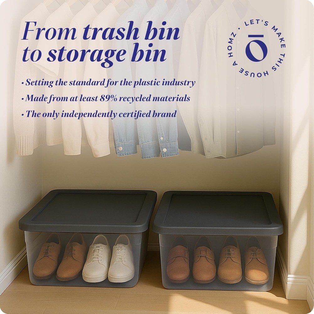 2-Pack Clear Plastic Organizer Bins 28 Quart - Stackable & Versatile Storage