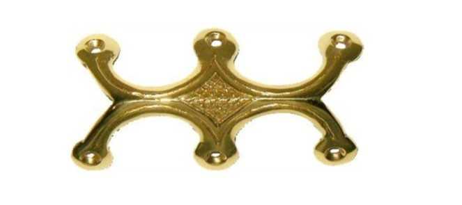 Trunk Edge Clamp - Solid Polished Brass 3-13/16" long