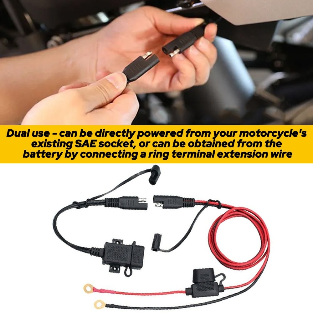 Motorcycle Socket USB Handlebar Dual Cigarette Voltmeter Lighter 24V 12V AUXITO