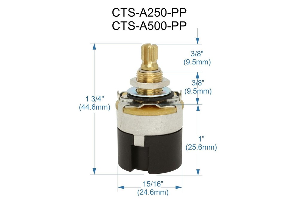 CTS Push Pull 500K Audio Split Shaft Pot US Fine Spline Potentiometer