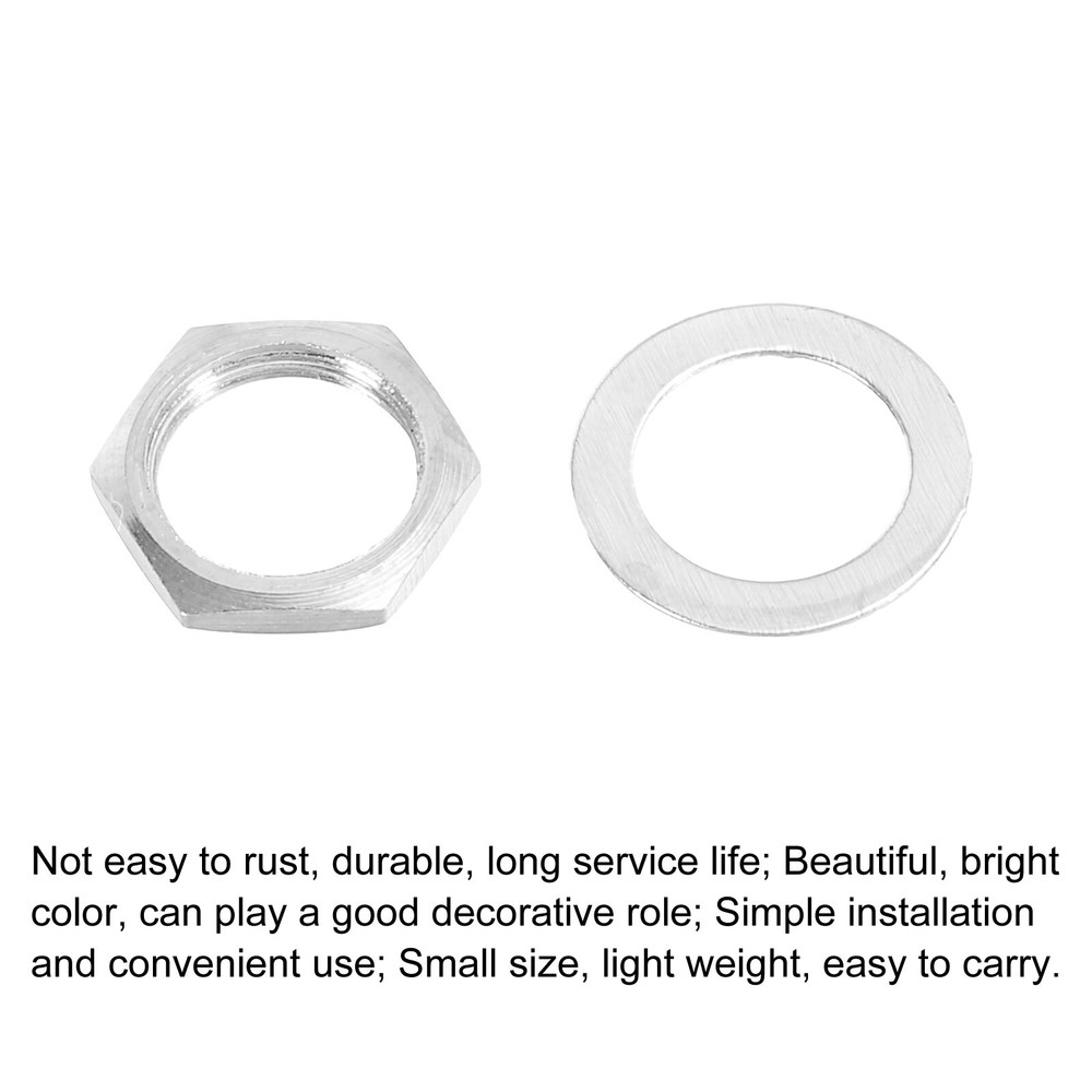 5 Set Guitar Nuts and Washers 3/8" Guitar Input Output Jack Socket Silver