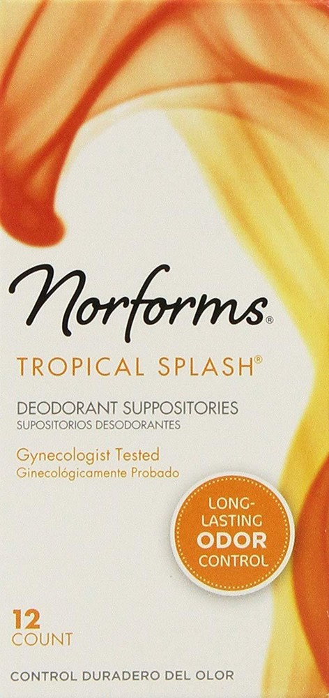 Norforms Feminine Deodorant Suppositories Tropical Splash 12 ea