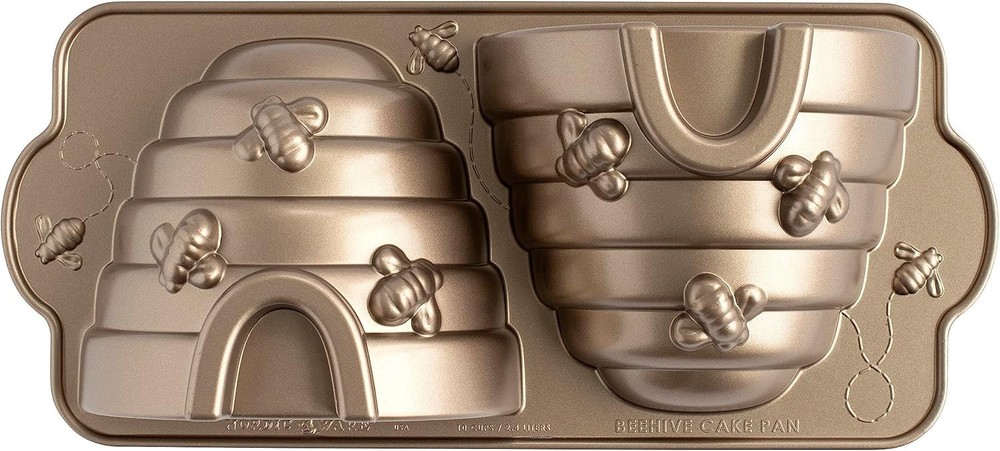 10-Cup Toffee Beehive Cake Pan - Oven Safe, Includes Nonstick Features