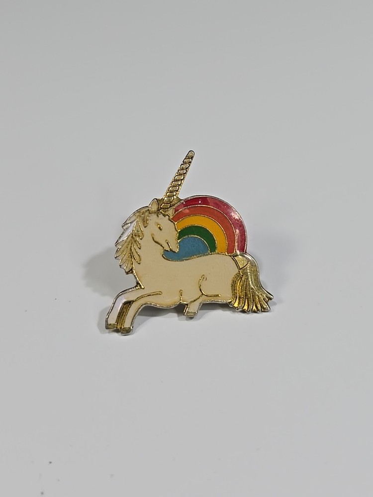 Unicorn With Rainbow Lapel Pin •