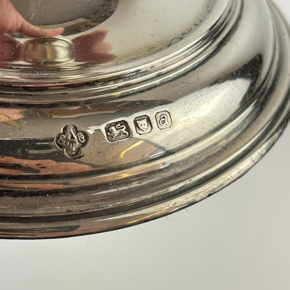 Vintage Solid Silver Asprey & Co Baluster Knopped Stems Candlesticks 16cm