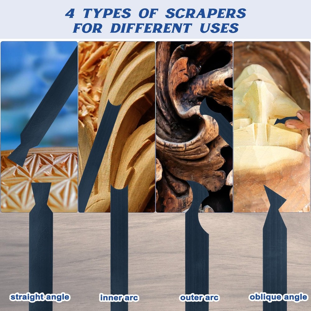 15PCS Cabinet Scraper Card & Burnisher Tool Set