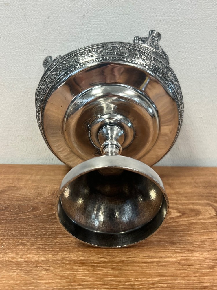 Handmade Welded Silverplate Pedestal Compote Dish Vintage