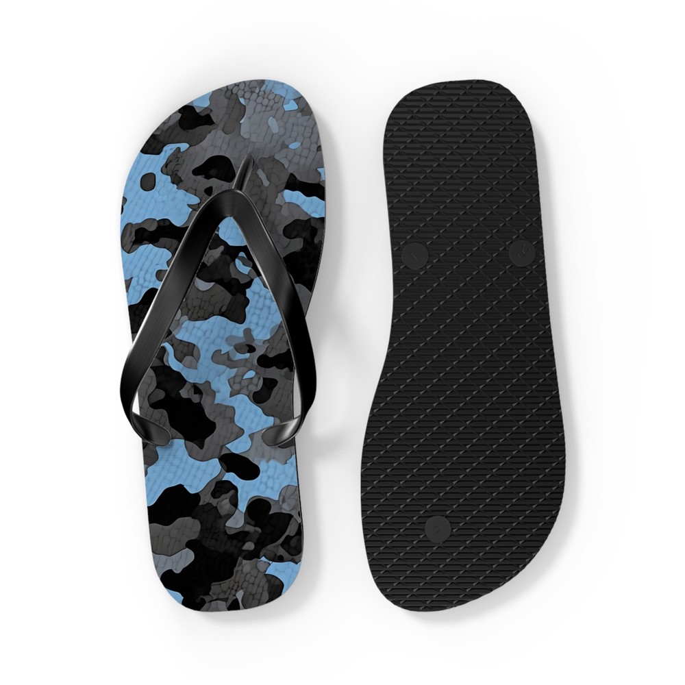 Blue Camo Flip Flops