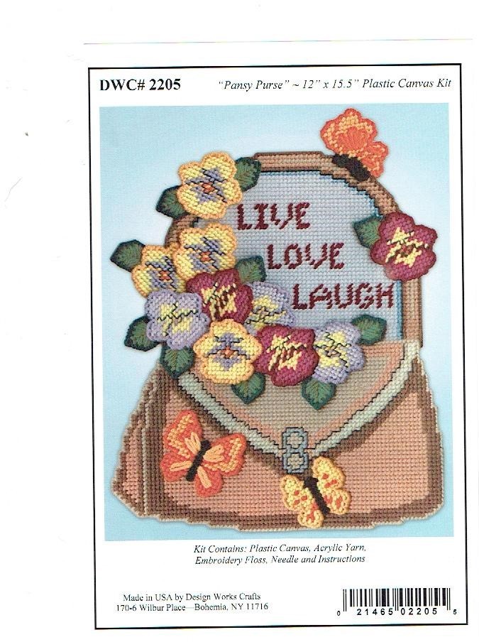 PANSY PURSE Wall Hanging  plastic canvas  PATTERN (#TF0461)