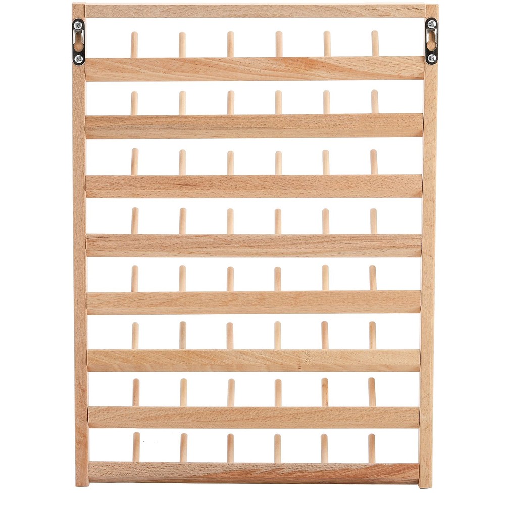 Large 2 Pack Wooden Thread Racks, 48 Spools Wall Mount Storage Organizer for ...