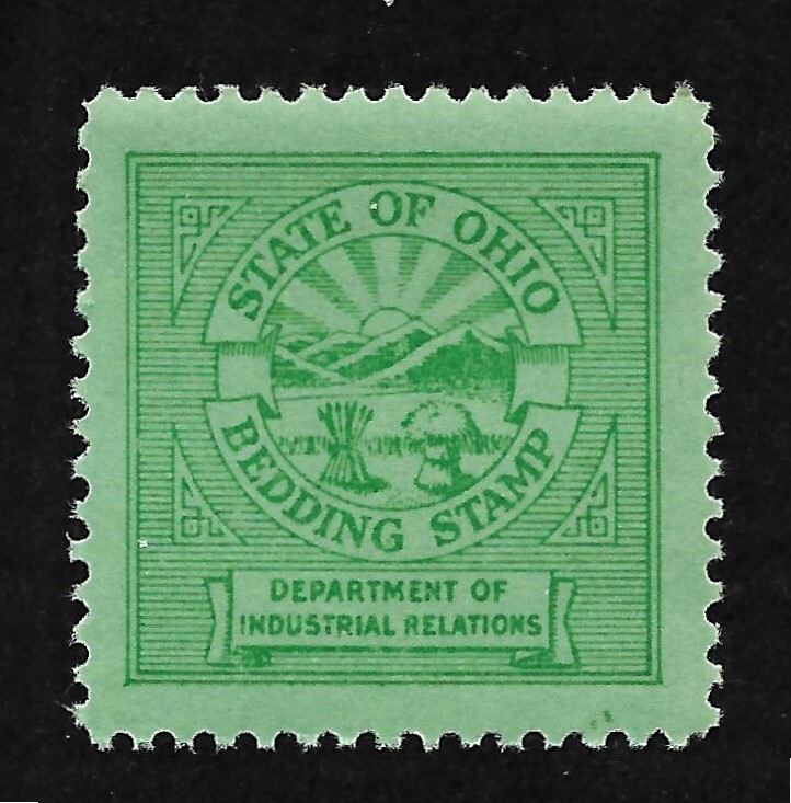 Ohio Bedding Inspection State Revenue Stamp BD3a