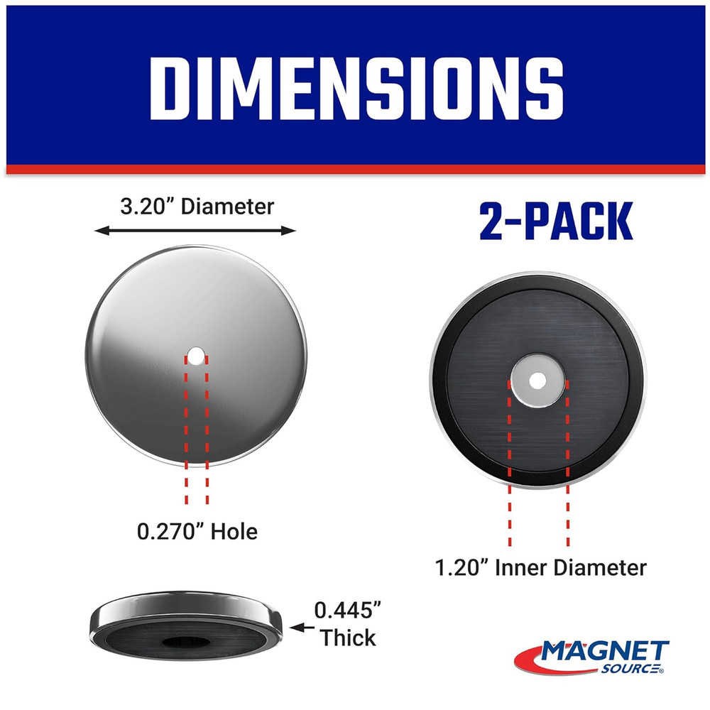 Ceramic round Base Magnet Fastener Pack - Heavy-Duty Strong Magnets - 95 Lb Pull