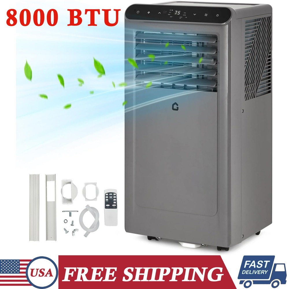8000 BTU Air Conditioner 3-in-1 Portable AC Unit Cools Rooms Up to 350 Sq. Ft