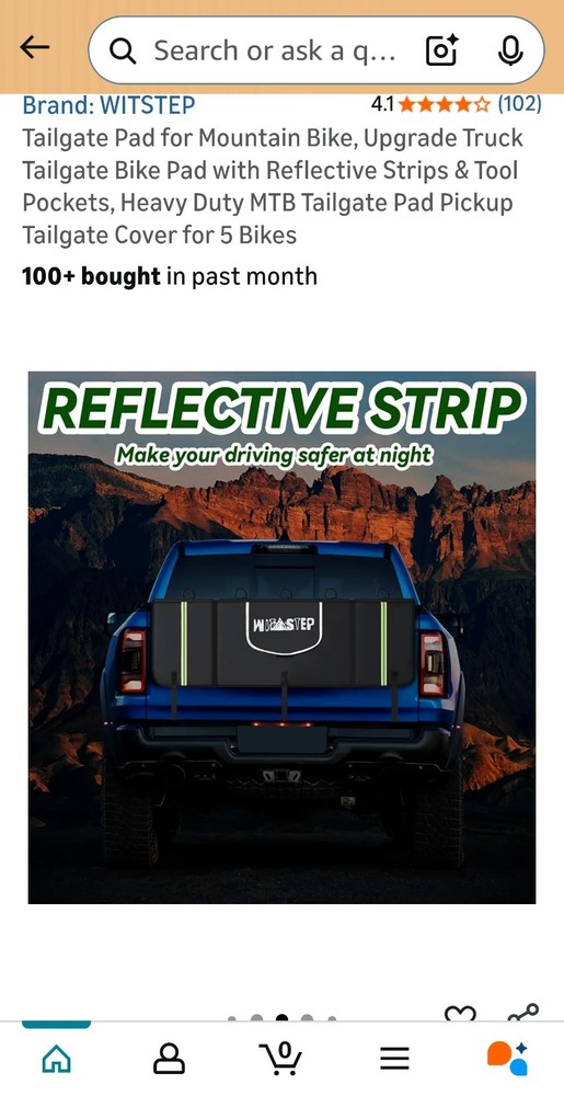 Witstep Tailgate Bike Pad With Storage And Reflection