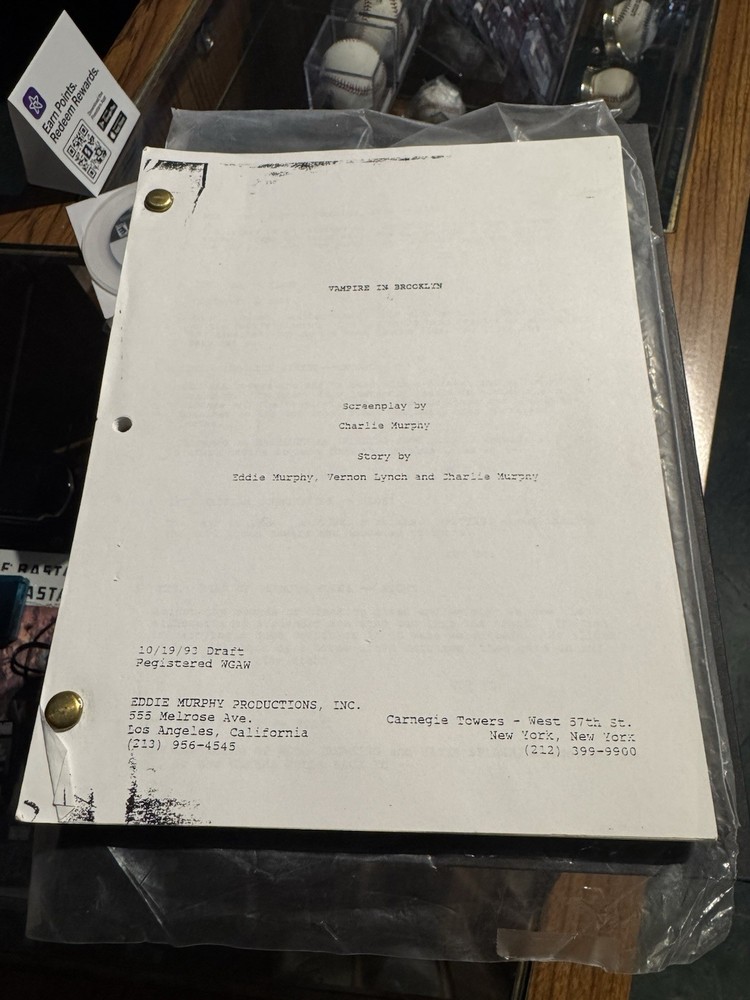 Vampire in Brooklyn Authentic Screenplay/Script Eddie Murphy Charlie Murphy