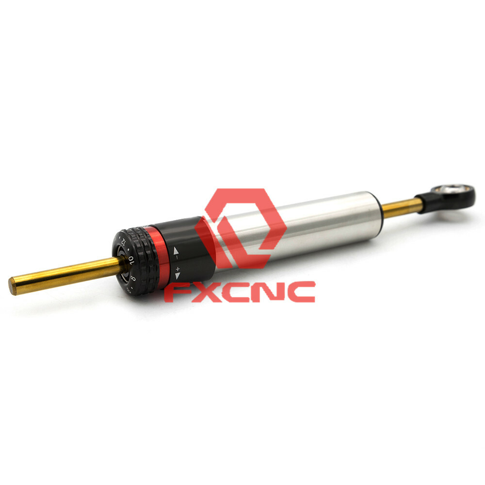 CNC Universal Motorcycle Steering Damper Stabilizer Linear Alumunm Silver 1xPcs