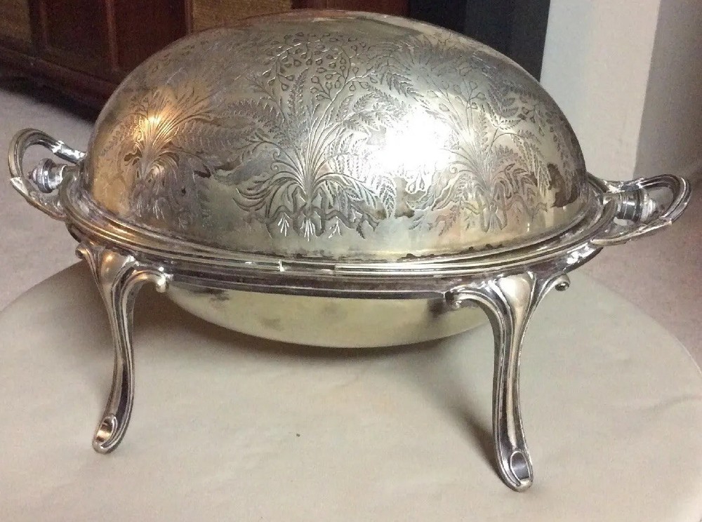 Antique Vintage D.K. Server Warmer Chafing Dish