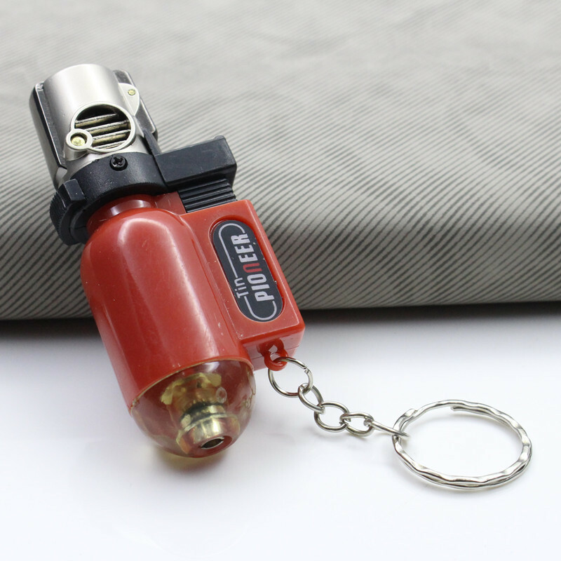 5 PACK Mini Gas Lighter Windproof Blue Flame Jet Torch Lighters with Keychain