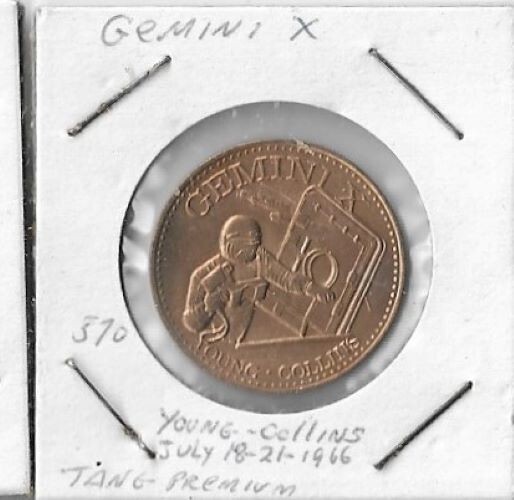 GEMINI X YOUNG COLLINS JULY 18-21, 1966 1" TOKEN