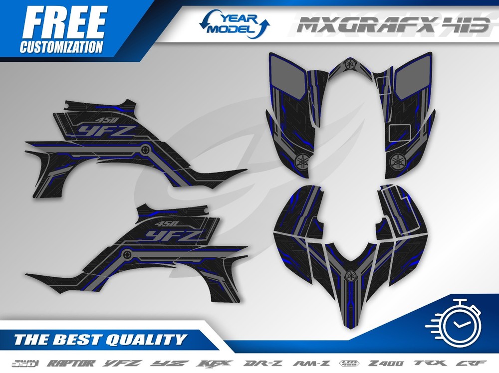 YFZ450 Graphics Kit for Yamaha 2003-2008 – Fits Carb Models 2004-2012